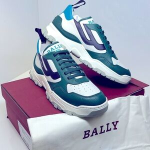 Bally Green and White Sneakers